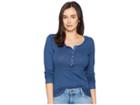 Ariat Real Henley Top (ensign Blue) Women's Long Sleeve Pullover