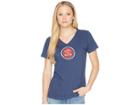 Life Is Good Lig Coin Crusher Vee (darkest Blue) Women's T Shirt