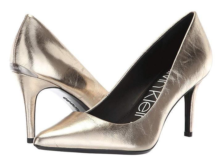 Calvin Klein Gayle Pump (soft Gold Paper Metallic) High Heels