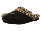 Lauren Ralph Lauren Cotton Brushed Twill So Soft Fleece Lining Slippers (black/leopard) Women's Slippers