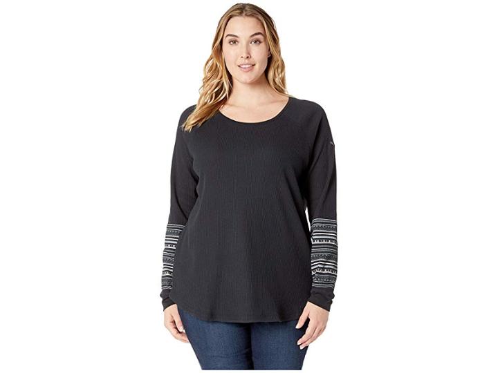 Columbia Plus Size Along The Gorgetm Printed Crew (black) Women's Long Sleeve Pullover