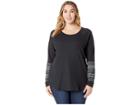 Columbia Plus Size Along The Gorgetm Printed Crew (black) Women's Long Sleeve Pullover