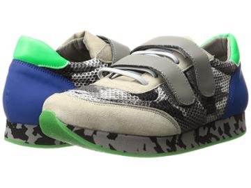 Stella Mccartney Kids Whoosh Velcro Strap Sneakers With Mesh Detail (little Kid/big Kid) (grey) Boy's Shoes
