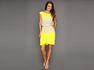 Jessica Simpson - Cap Sleeve Pleat Front Dress W/ Button Shoulder (vibrant Yellow