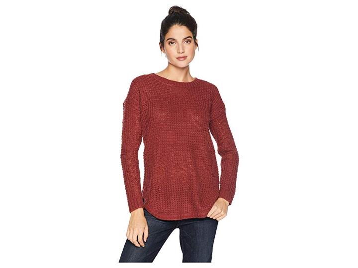 Pink Rose Crew Neck Athletic Detail Pullover (balmy Clay) Women's Clothing