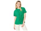 Eci Button Front Self Tie Top (green) Women's Clothing