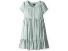 Polo Ralph Lauren Kids Shirred Floral Dress (big Kids) (blue Multi) Girl's Dress