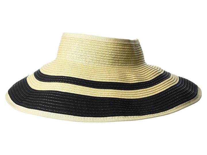 Vince Camuto Ribbon Striped Roll Up Visor (natural/black) Casual Visor