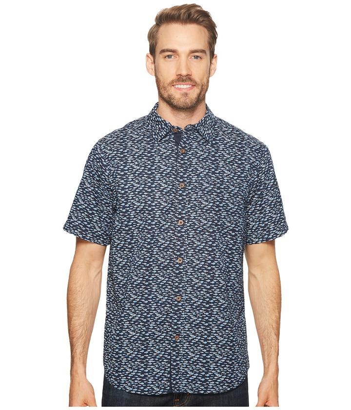 Mountain Khakis Cottonwood Short Sleeve Shirt (navy Print) Men's Clothing