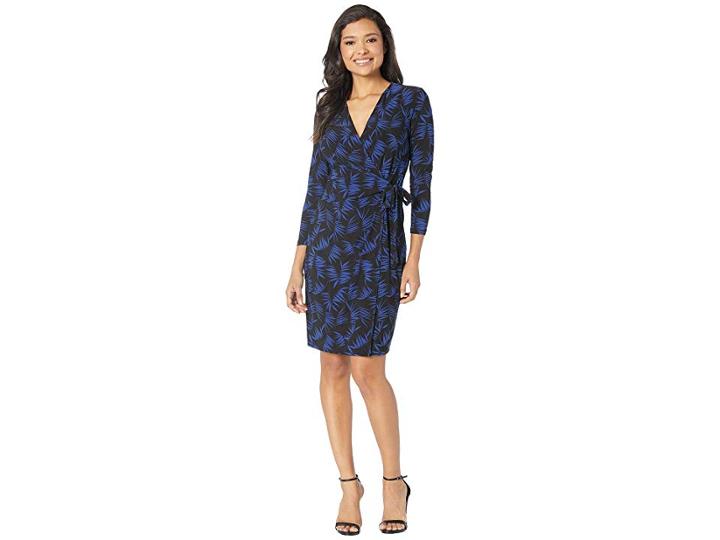 Anne Klein Delphine Faux Wrap Dress (anne Black/gauguin) Women's Dress