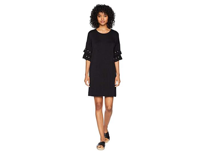Kensie Drapey French Terry Dress Ks8k8295 (black) Women's Dress
