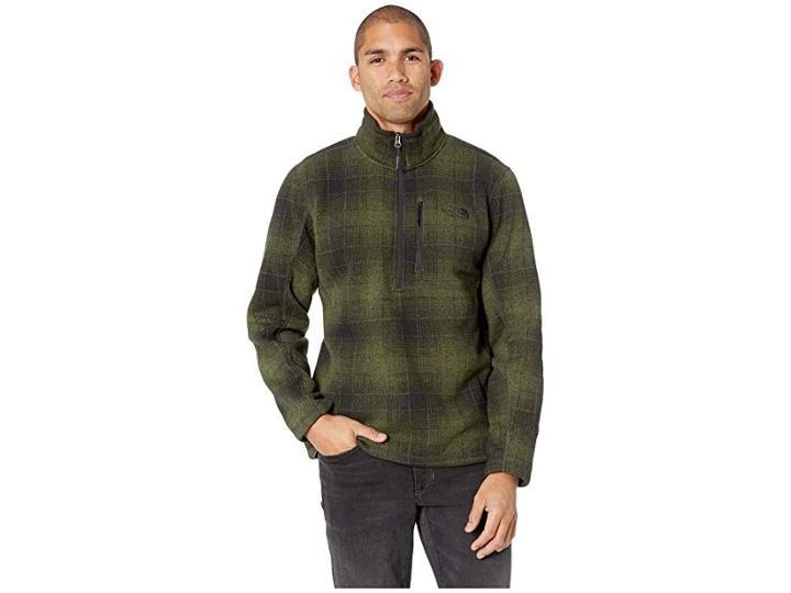 The North Face Novelty Gordon Lyons 1/4 Zip (four Leaf Clover Ombre Plaid Print) Men's Fleece