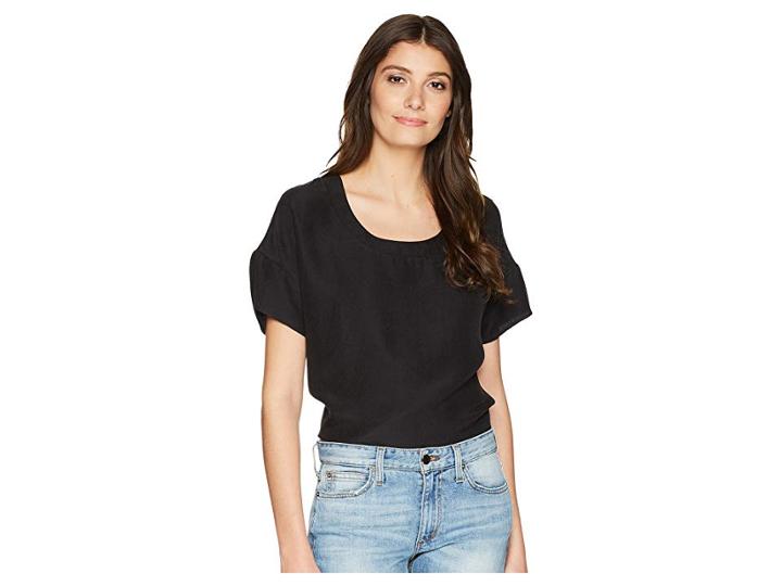 Lanston Drape Back Tee (black) Women's T Shirt