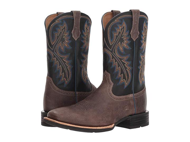 Ariat Quickdraw West (grey/tack Room Black) Cowboy Boots
