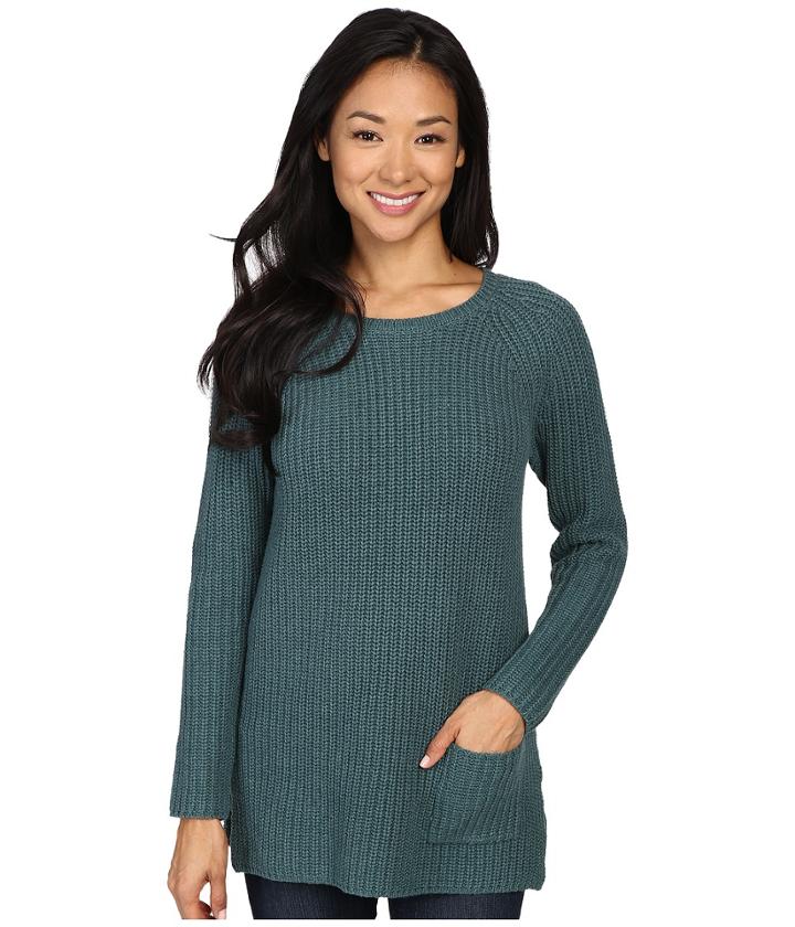 Lilla P Cotton Cashmere Pocket Tunic (blue Pine) Women's Blouse