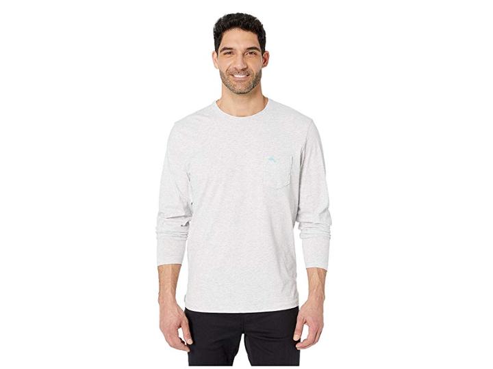 Tommy Bahama New Bali Skyline Long Sleeve Tee (zinc Heather) Men's Clothing