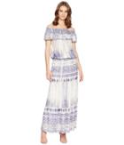 Hale Bob Moroccan Dreams Satin Off Shoulder Maxi Dress (blue) Women's Dress