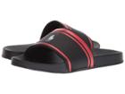 Polo Ralph Lauren Kids Quilton Slide (little Kid/big Kid) (black Tumbled/black Eva/white Pony Player) Boys Shoes