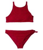 Roxy Kids Helloo Summer Crop Top Set (big Kids) (vivacious) Girl's Swimwear Sets