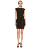 Versace Collection Studded Cap Sleeve Slit Dress (black) Women's Dress