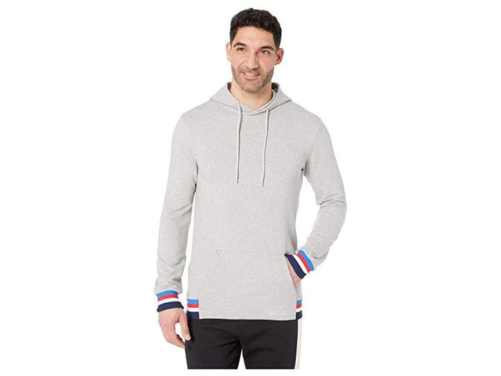 Asics Tiger Logo Sweat Pullover Hoodie (mid Grey Heather) Men's Sweatshirt
