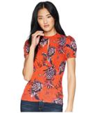 Free People Hear Me Roar Print Top (red Combo) Women's Blouse