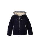 Urban Republic Kids Alexander Pu Suede Moto Jacket Sherpa Lined Fleece Hood (little Kids/big Kids) (navy) Boy's Coat