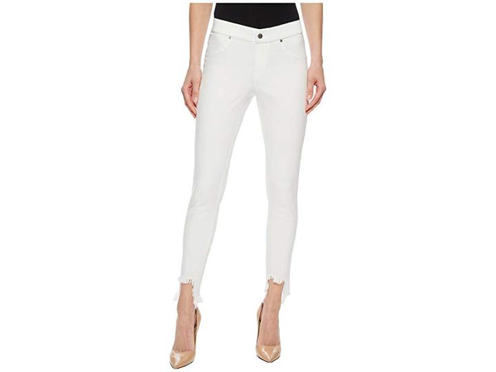 Hue High-low Shipwrecked Denim Skimmer (white) Women's Casual Pants