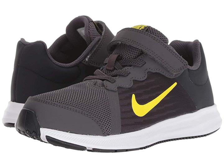 Nike Kids Downshifter 8 (little Kid) (thunder Grey/dynamic Yellow/oil Grey) Boys Shoes
