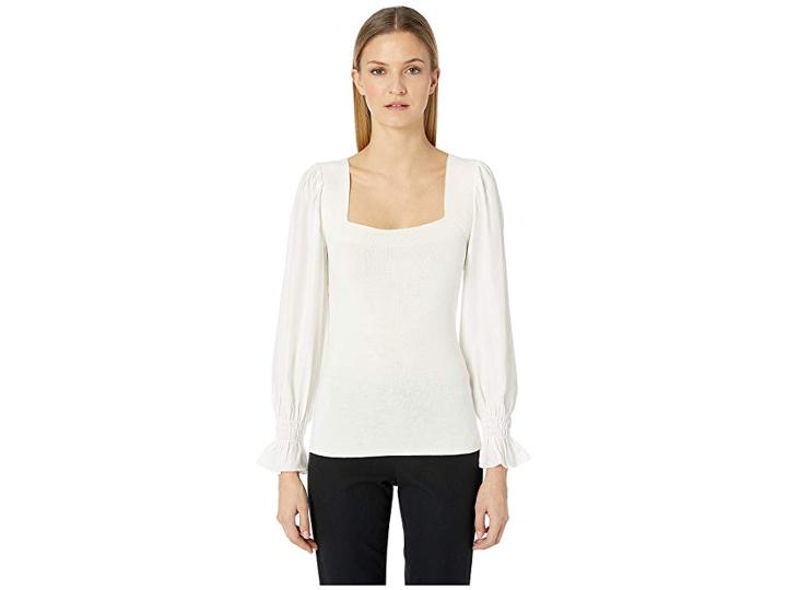 Rebecca Taylor Merino And Silk Pullover (snow) Women's Clothing