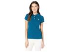 U.s. Polo Assn. Neon Logo Polo Shirt (dream Teal) Women's Clothing