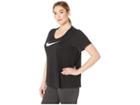 Nike Dry Dri-fittm Short Sleeve Scoop Tee (sizes 1x-3x) (black) Women's T Shirt