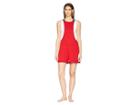 Emporio Armani Logo Power Terry Salopette Romper (red) Women's Jumpsuit & Rompers One Piece