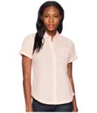 Woolrich Northern Hills Short Sleeve Shirt (vibrant Peach) Women's Short Sleeve Button Up