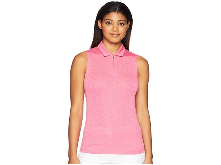 Puma Golf Jacquard Sleeveless Polo (carmine Rose) Women's Sleeveless