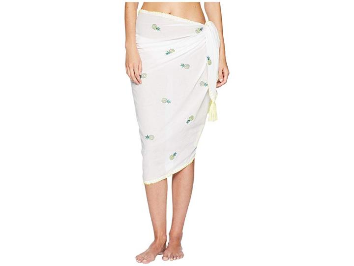 Letarte Embroidered Sarong (white Multi) Women's Swimwear