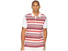 Puma Golf Turf Stripe Polo (bright White/pomegranate) Men's Short Sleeve Pullover