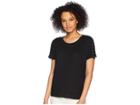 Lauren Ralph Lauren Lace-up Linen-jersey Top (polo Black) Women's Clothing