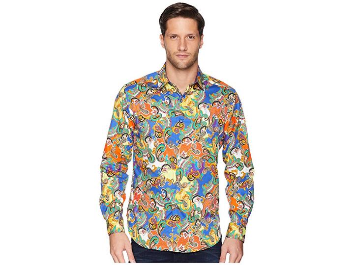 Robert Graham Acosta Long Sleeve Woven Shirt (multi) Men's Clothing