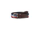 Vineyard Vines Tuna Flag Stripe Canvas Club Belt (moonshine) Men's Belts