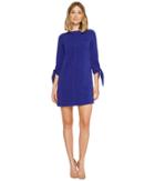 Tahari By Asl Textured Tie Sleeve Shift Dress (violet) Women's Dress