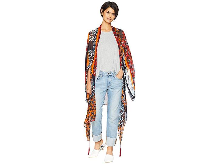 Michael Stars Floral Tasseled Kimono (multi) Women's Clothing