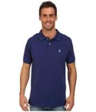 U.s. Polo Assn. Solid Cotton Pique Polo With Small Pony (dodger Blue) Men's Short Sleeve Knit