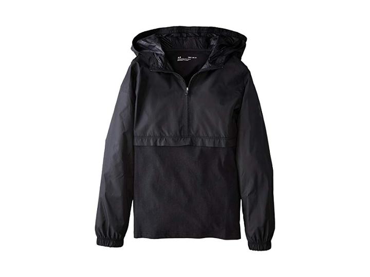 Under Armour Kids Windwear 1/4 Zip (big Kids) (black/green Typhoon/black) Boy's Long Sleeve Pullover