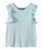 Polo Ralph Lauren Kids Flutter-sleeve Jersey Top (little Kids) (crystal Blue) Girl's Clothing