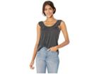 Chaser Vintage Tri-blend Ruffle Cross-back Double Scoop Tank (black) Women's Clothing