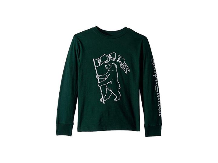 Polo Ralph Lauren Kids Graphic Jersey T-shirt (big Kids) (college Green) Boy's T Shirt