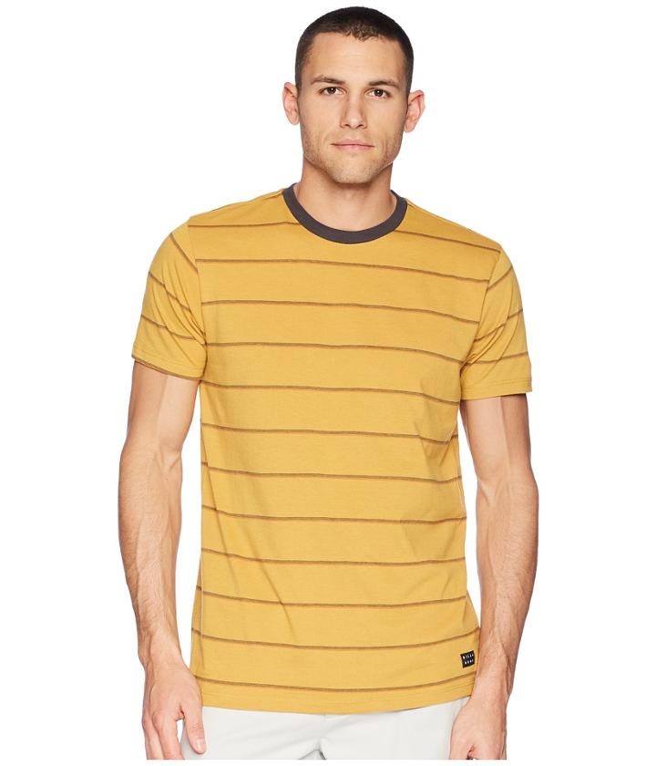 Billabong Die Cut Stripe Short Sleeve Crew (mustard) Men's Short Sleeve Pullover