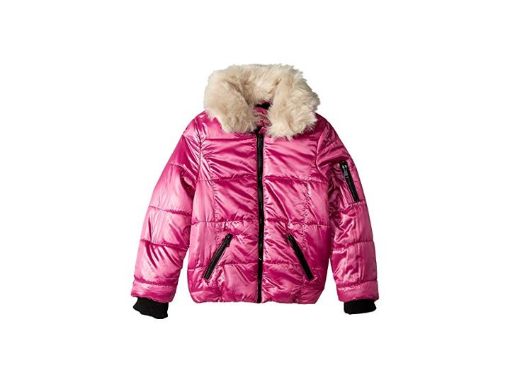 Urban Republic Kids Emma Puffer Jacket W/ Cream Faux Fur Collar (little Kids/big Kids) (bubble Gum Pink) Girl's Jacket