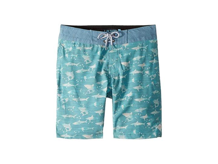 Rip Curl Kids Single Fin Layday Boardshorts (big Kids) (teal) Boy's Swimwear